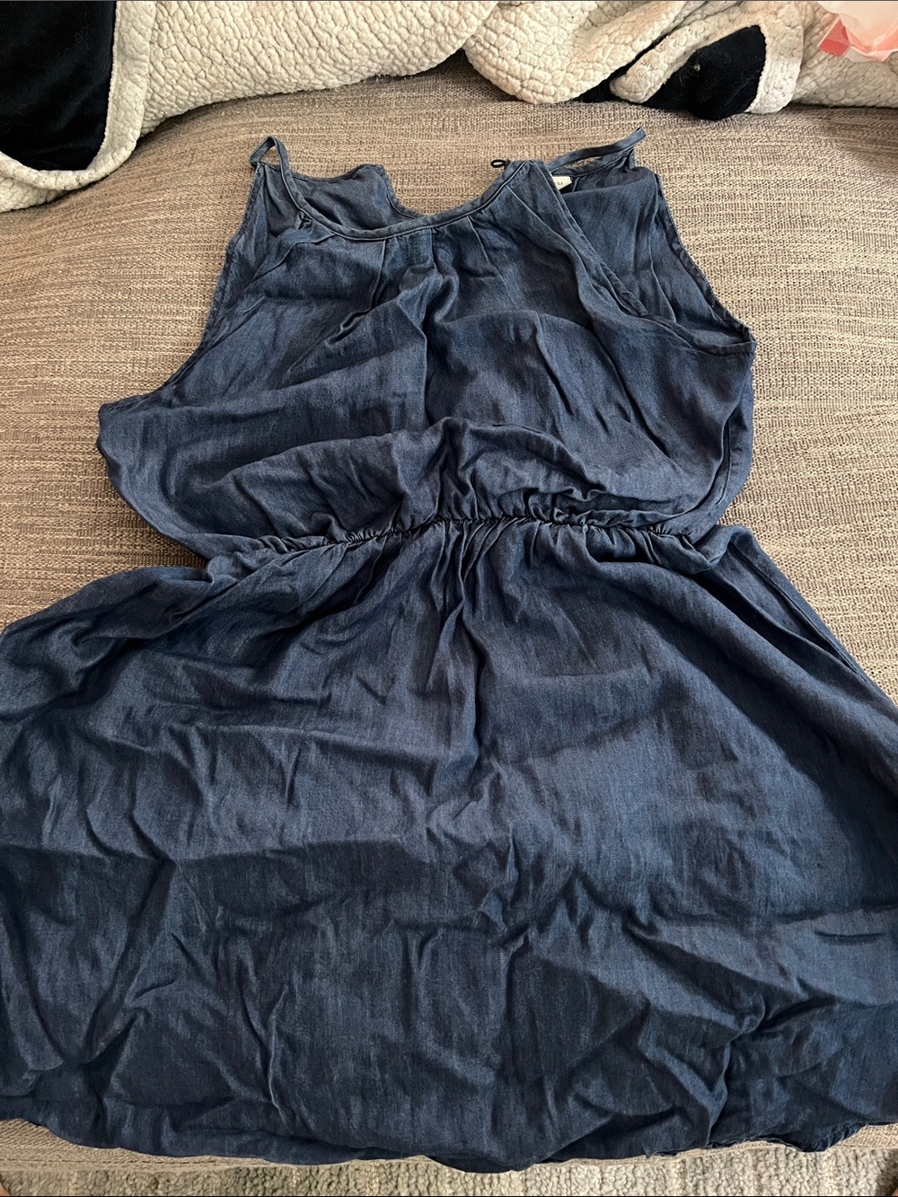 Francesca Casual Navy Sleeveless Waist-Elastic Dress - Women
